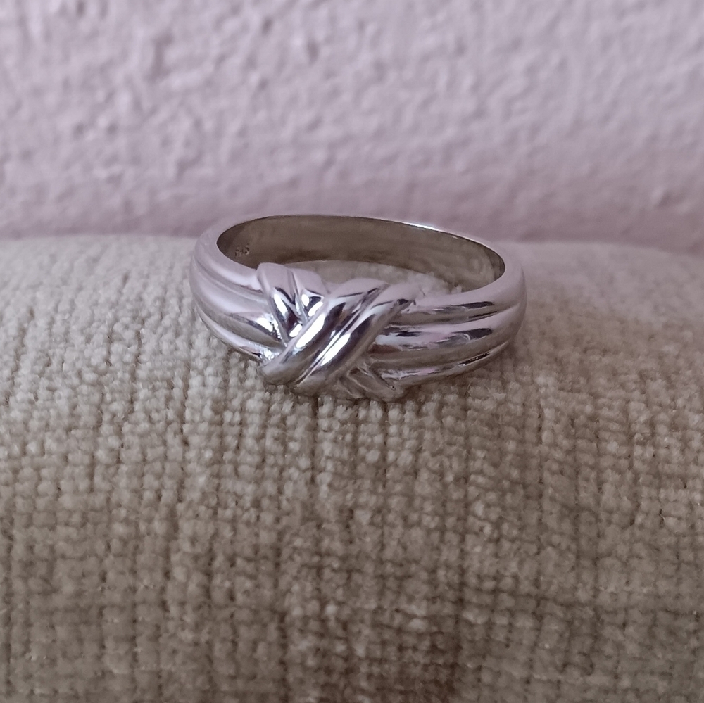 FAS Stamped Silver Tone Ring - Picture 5 of 10